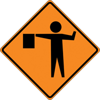 Panneau de construction enroulable - Tilt-Adjust signaleur, 36" x 36", Vinyle, Pictogramme Waymarc Industries Inc