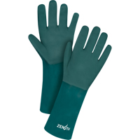 Gants verts &agrave; double enduit, 14" lo, PVC, Doublure en Jersey de coton, 70 mils Waymarc Industries Inc