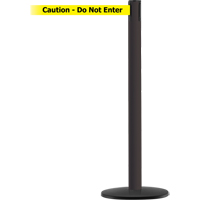 Montant pour syst&egrave;me Advance TensaBarrier, Acier, 36" h, Ruban Noir/Jaune, Longueur du ruban 7,5' Waymarc Industries Inc