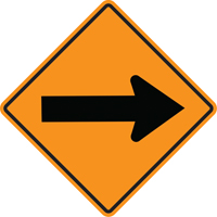 Arrow Roll-Up Temporary Conditions Sign , 24" x 24", Vinyl, Pictogram Waymarc Industries Inc