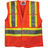 Traffic Safety Vest, High Visibility Orange, Medium/Small, Polyester Waymarc Industries Inc