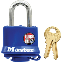 Cadenas r&eacute;sistant aux intemp&eacute;ries, Bleu, Cl&eacute;s diff&eacute;rentes, Acier lamin&eacute;, Largeur de 1-9/16" Waymarc Industries Inc