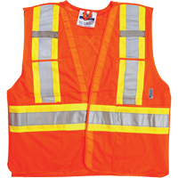 Traffic Safety Vest, High Visibility Orange, Large/X-Large, Polyester Waymarc Industries Inc