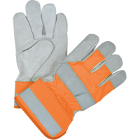 Premium Quality High Visibility Fitters Gloves, Large, Split Cowhide Palm, Cotton Inner Lining Waymarc Industries Inc
