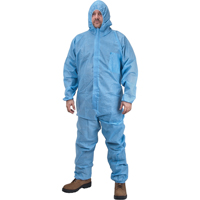 Combinaisons &agrave; capuchon de premi&egrave;re qualit&eacute;, Moyen, Bleu, Polypropyl&egrave;ne Waymarc Industries Inc