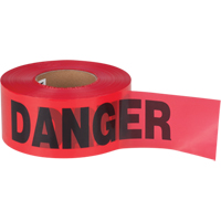 "Danger" Barricade Tape, Bilingual, 3" W x 1000' L, 1.5 mils, Black on Red SEK399 | Waymarc Industries Inc