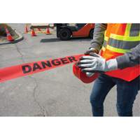 "Danger" Barricade Tape, Bilingual, 3" W x 1000' L, 1.5 mils, Black on Red SEK399 | Waymarc Industries Inc