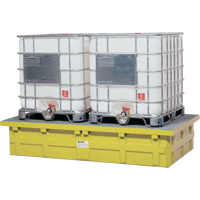 Double IBC Low-Top Without Drain, 385 US gal. Spill Capacity, 110" x 55" x 20" Waymarc Industries Inc