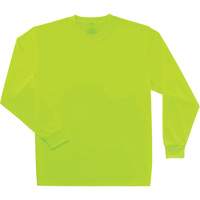 GloWear 8091 Non-Certified Long Sleeve T-Shirt, Polyester, Small, High Visibility Lime-Yellow Waymarc Industries Inc