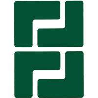Floor Corner Marks, L, 5" L x 2" W, Green, Polyester Waymarc Industries Inc