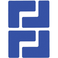 Floor Corner Marks, L, 5" L x 2" W, Blue, Polyester Waymarc Industries Inc