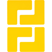 Floor Corner Marks, L, 5" L x 2" W, Yellow, Polyester Waymarc Industries Inc