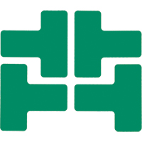 Floor Corner Marks, T, 5" L x 2" W, Green, Polyester Waymarc Industries Inc