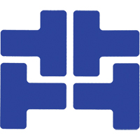 Floor Corner Marks, T, 5" L x 2" W, Blue, Polyester Waymarc Industries Inc