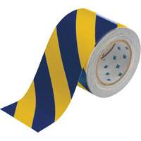ToughStripe&reg; Floor Marking Tape, 4" x 100', Polyester, Blue and Yellow Waymarc Industries Inc
