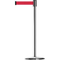 Montant pour barri&egrave;re Slimline TensaBarrier, Acier, 38" h, Ruban Rouge, Longueur du ruban 7,5' Waymarc Industries Inc