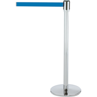 Montant pour barri&egrave;re Slimline TensaBarrier, Acier, 38" h, Ruban Bleu, Longueur du ruban 7,5' Waymarc Industries Inc