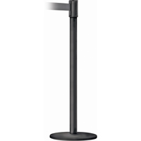 Montant pour barri&egrave;re Slimline TensaBarrier, Acier, 38" h, Ruban Noir, Longueur du ruban 7,5' Waymarc Industries Inc