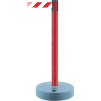 Montant ext&eacute;rieur pour barri&egrave;re TensaBarrier, Plastique, 37" h, Ruban Blanc/Rouge, Longueur du ruban 13' Waymarc Industries Inc