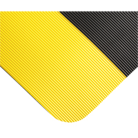Tapis tr&egrave;s robuste pour panneau de contr&ocirc;le No 720, Ondul&eacute;, 3' x 10' x 5/8", Noir/Jaune, PVC Waymarc Industries Inc
