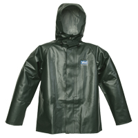 Journeyman Chemical Resistant Rain Jacket, Small, Green, Polyester/PVC SFI873 | Waymarc Industries Inc