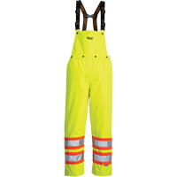 Journeyman Detachable Bib Safety Pants, Polyester, Small, High Visibility Lime-Yellow Waymarc Industries Inc