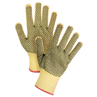 Gants tricot&eacute;s deux c&ocirc;t&eacute;s, sans couture, &agrave; pois, Taille Petit/7, Calibre 7, Rev&ecirc;tement PVC, Enveloppe en Kevlar, ASTM ANSI niveau A2/EN 388 niveau 3 Waymarc Industries Inc