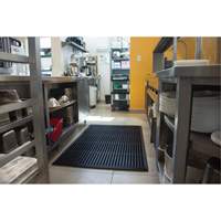 Tapis antifatigue, &agrave; fentes, 3' x 5' x 7/8", Noir, Caoutchouc naturel Waymarc Industries Inc