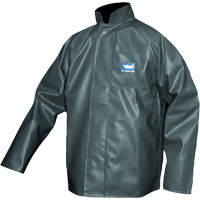 Journeyman Chemical Resistant Rain Jacket, Polyester, Small, Green SFQ559 | Waymarc Industries Inc