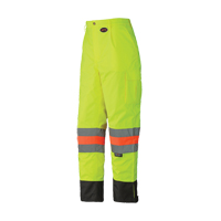 6039 Traffic Control Waterproof Safety Pant, Polyester, X-Small, High Visibility Lime-Yellow Waymarc Industries Inc