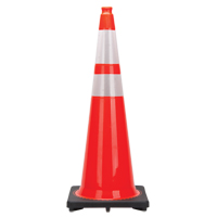 Premium Traffic Cones, 36", Orange, 4" & 6" Reflective Collar(s) SGD774 | Waymarc Industries Inc