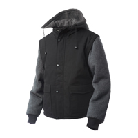 Manteau avec manches &agrave; fermeture &agrave; glissi&egrave;re, Hommes, Grand, Noir Waymarc Industries Inc