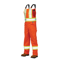 Unlined Safety Overalls, Poly-Cotton, Large, High Visibility Orange Waymarc Industries Inc