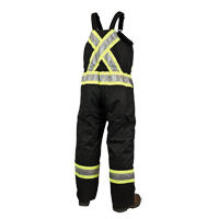 Lined Safety Overalls, Polyester/Polyurethane, Large, Black Waymarc Industries Inc