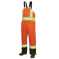Lined Safety Overalls, Polyester/Polyurethane, Large, High Visibility Orange Waymarc Industries Inc