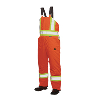 Lined Safety Overalls, Polyester/Polyurethane, Large, High Visibility Orange Waymarc Industries Inc