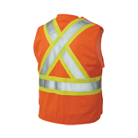 Veste de s&eacute;curit&eacute; d&eacute;tachable en cinq points, Orange haute visibilit&eacute;, Grand/T-Grand, Polyester Waymarc Industries Inc