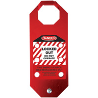 Stopout&reg; OSHA Danger Aluma-Tag Locked Out Do Not Operate Hasp, Red Waymarc Industries Inc