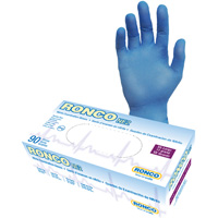 Disposable Gloves, 2X-Large, Nitrile, 4-mil, Powder-Free, Blue Waymarc Industries Inc