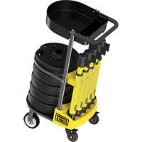 PLUS Barrier Post Cart Kit with Tray, 75' L, Metal, Yellow SGI793 | Waymarc Industries Inc