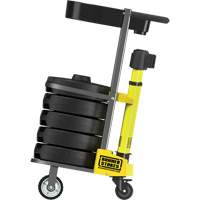 PLUS Barrier Post Cart Kit with Tray, 75' L, Metal, Yellow SGI793 | Waymarc Industries Inc