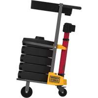 PLUS Barrier Post Cart Kit with Tray, 75' L, Metal, Red SGI801 | Waymarc Industries Inc