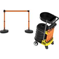 PLUS Barrier Post Cart Kit with Tray, 75' L, Metal, Orange SGI811 | Waymarc Industries Inc