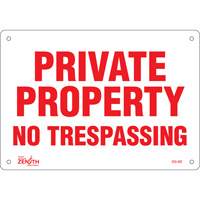 "Private Property" Sign, 7" x 10", Plastic, English Waymarc Industries Inc