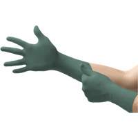 Dura Flock Gloves, Small, Nitrile, 8-mil, Powder-Free, Green Waymarc Industries Inc