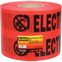 Ruban pour barri&egrave;res pour services publics souterrains Scotch, Anglais, 6" la x 1000' lo, 4 mils, Noir/rouge Waymarc Industries Inc