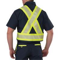 Ripstop High Visibility Short Sleeved Shirt, Polyester, Small, Navy Blue SGN915 | Waymarc Industries Inc