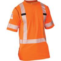 Polartec<sup>®</sup> Power Grid<sup>®</sup> High Visibility Short Sleeved T-Shirt, Polyester, Small, Orange SGN930 | Waymarc Industries Inc