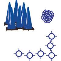 Traffic Cone & Chain Kit, 28", Blue Waymarc Industries Inc