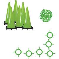 Traffic Cone & Chain Kit, 28", Green Waymarc Industries Inc